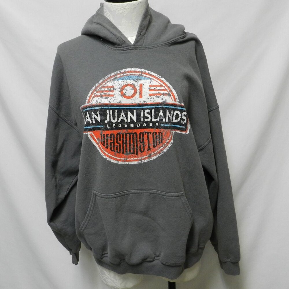 San Juan Islands Legendary Washington knit hoodie sweatshirt Vintage X-Large XL